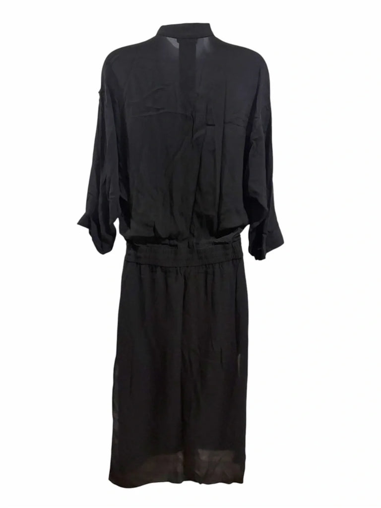 Helmut Lang NY. BLACK Surplice Crepe Shirtdress