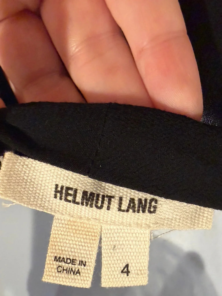 Helmut Lang NY. BLACK Surplice Crepe Shirtdress