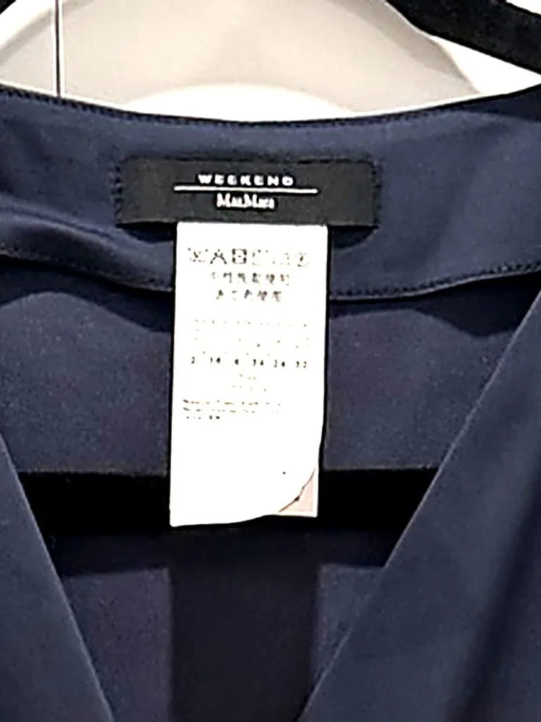 Max Mara Weekend ITALY. Vertice Navy Draped Midi Dress