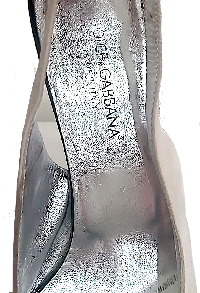 Dolce and Gabbana ITALY. Black and Nude Suede Slingback Heels SZ 39  US8