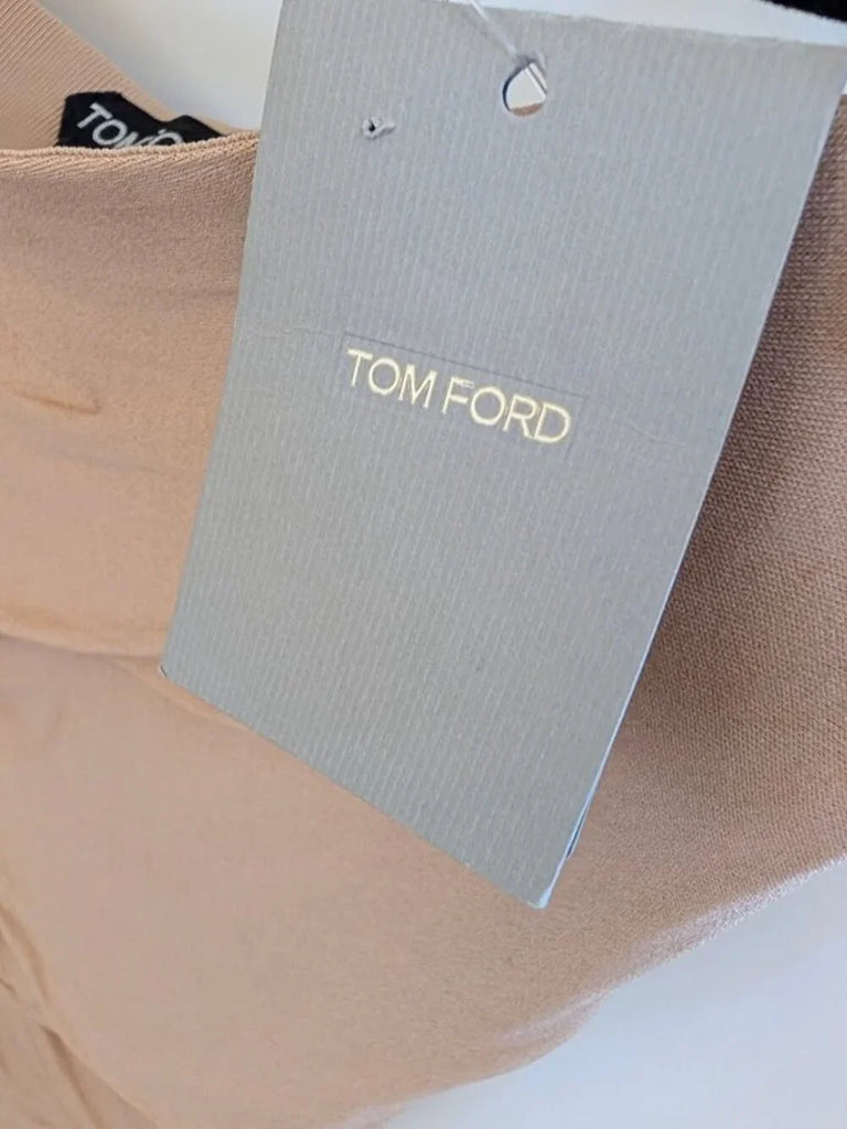 TOM FORD NY. NEW W/TAG. Nude/Beige Ruched Draped Jersey Skirt