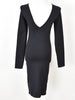 Helmut Lang NY. Black Cutout Stretch Open Back Long Sleeve Dress