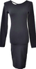 Helmut Lang NY. Black Cutout Stretch Open Back Long Sleeve Dress