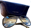 Tom Ford NY. Black Mod aviator-style sunglasses