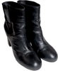 MARNI ITALY. Black Lambskin Leather Ankle‎ Booties Moto Style Heeled Boots