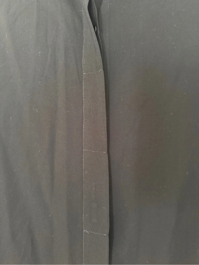 Ann Demeulemeester BELGIUM. Black Button-Front Long Sleeve Tunic Top