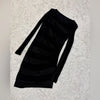Maison Margiela Paris. Black Mesh Striped Midi Asymmetric Dress