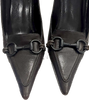 Gucci Italy. Dark Brown Leather Pumps Gun Metal Horsebit Design Hardware