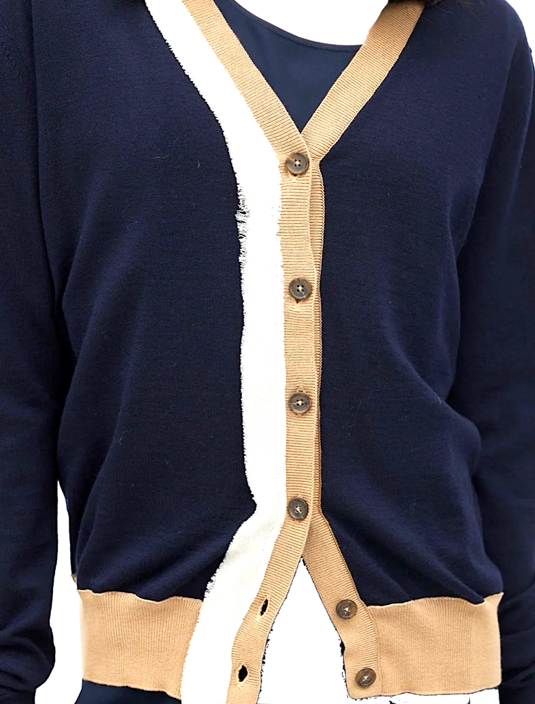 Maison Margiela PARIS.2021 COLLECTION JOHN GALLIANO. Intentionally Distressed/Deconstructed wool blend Cardigan