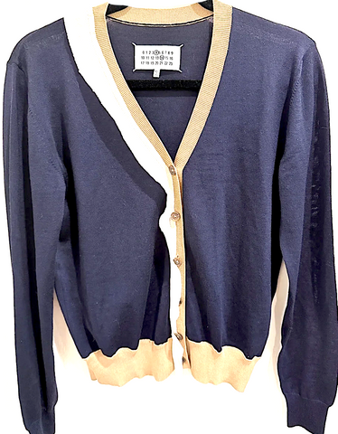 Blumarine Italy. Anna Molinari.  Black Sheer Mesh Blouse with Pink Polka Dots/Ruffle Neckline