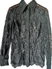 Dolce & Gabbana ITALY. Black Sheer Lace Button Down Long Sleeves Shirt/Top