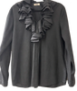 Acne Studios Stockholm. Vintage Charcoal Layered Ruffle Front Blouse