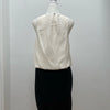 Nina Ricci Paris. White/Black Silk Sleeveless Cowl Neck Dress