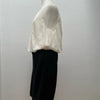 Nina Ricci Paris. White/Black Silk Sleeveless Cowl Neck Dress
