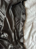 Helmut Lang NY. Charcoal Satin Cap-Sleeve Mini Dress