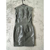 PAUW Amsterdam. SILVER Metallic 100% Silk Cocktail Dress‎