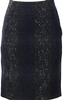 PRADA Bouclé Wool Lined Skirt in Gray BlackRich Blue Plaid