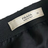 PRADA Bouclé Wool Lined Skirt in Gray BlackRich Blue Plaid