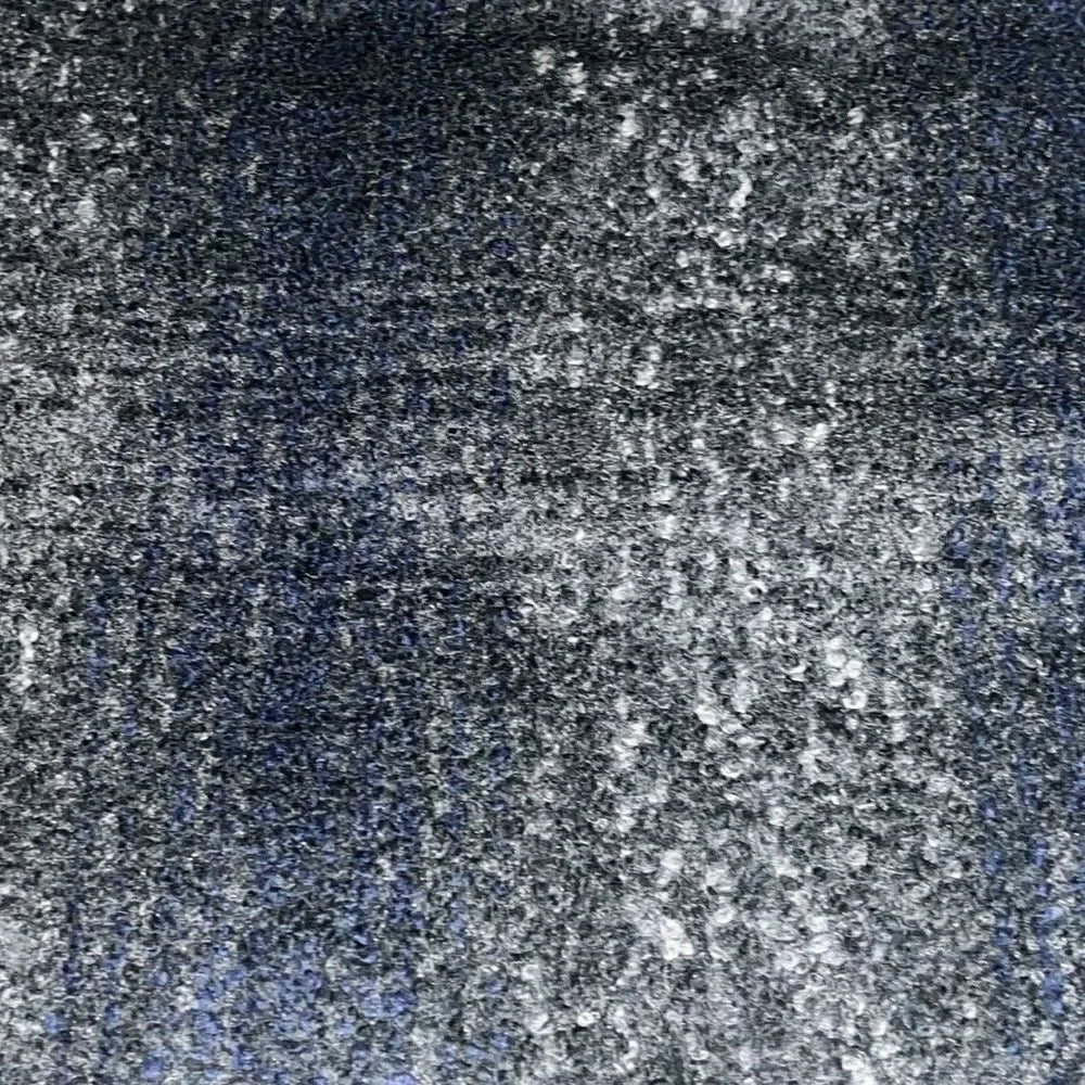 PRADA Bouclé Wool Lined Skirt in Gray BlackRich Blue Plaid