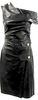 Proenza Schouler NY. Black Lambskin Leather One Shoulder Dress