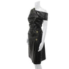 Proenza Schouler NY. Black Lambskin Leather One Shoulder Dress