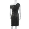 Proenza Schouler NY. Black Lambskin Leather One Shoulder Dress
