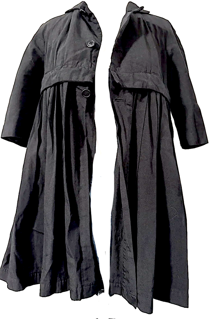 Comme des Garcons JAPAN. Black Short-Sleeve Pleated Convertible Coat Jacket Top