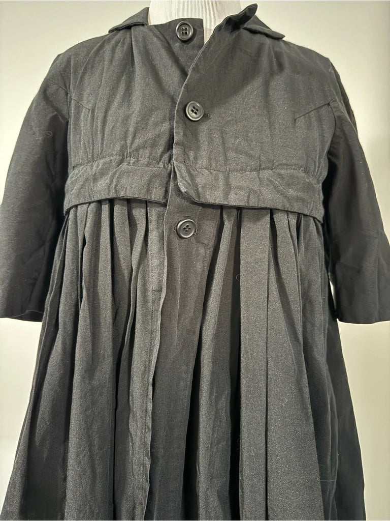 Comme des Garcons JAPAN. Black Short-Sleeve Pleated Convertible Coat Jacket Top