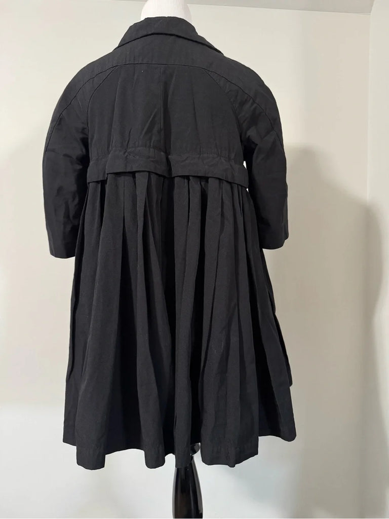 Comme des Garcons JAPAN. Black Short-Sleeve Pleated Convertible Coat Jacket Top