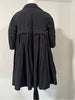 Comme des Garcons JAPAN. Black Short-Sleeve Pleated Convertible Coat Jacket Top