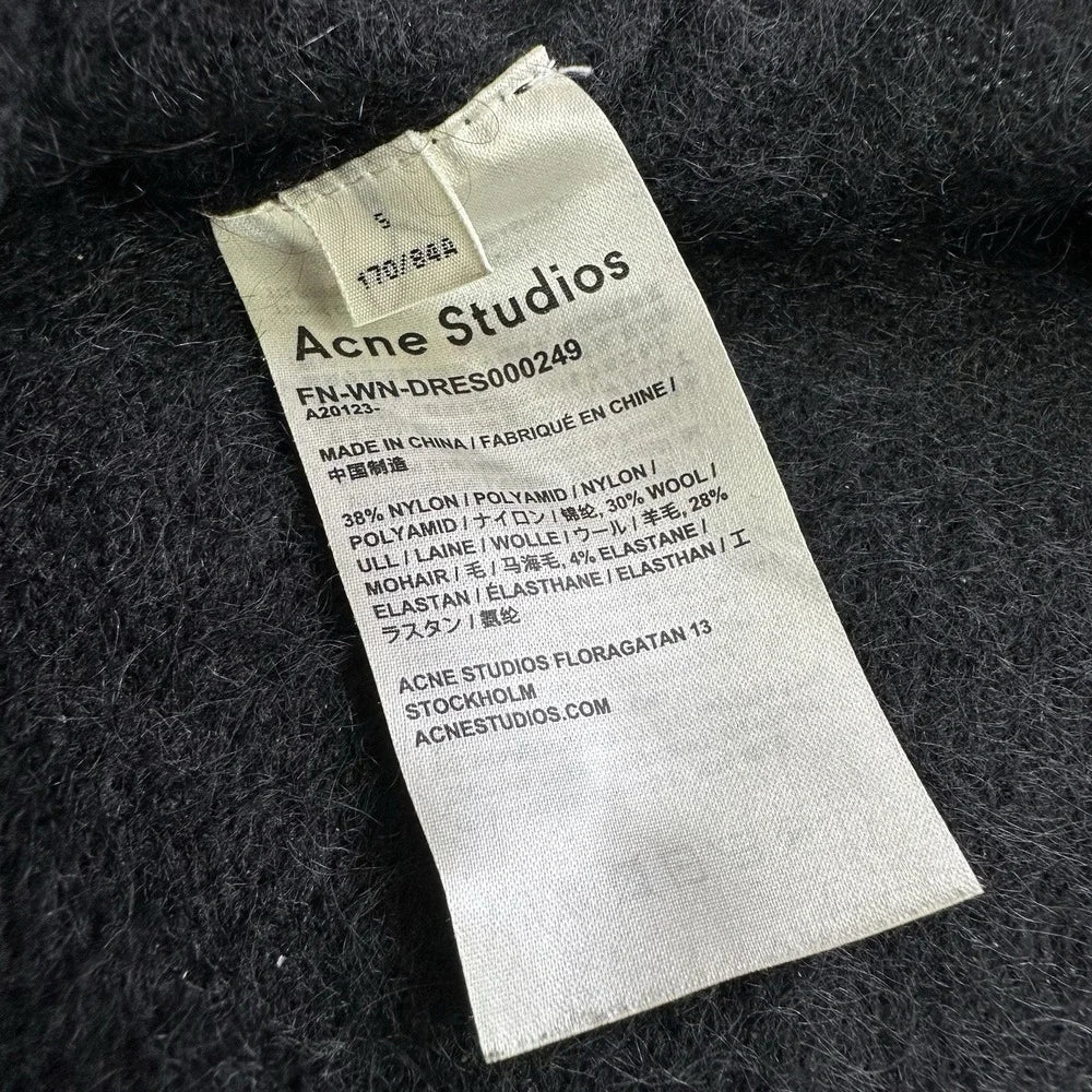 Acne Studios STOCKHOLM. Black Mohair Wool Blend Midi Sweater Dress