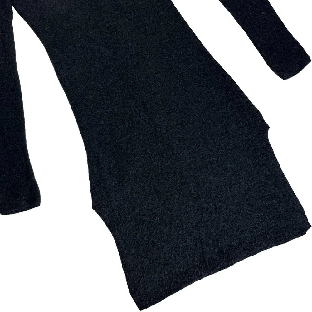Acne Studios STOCKHOLM. Black Mohair Wool Blend Midi Sweater Dress