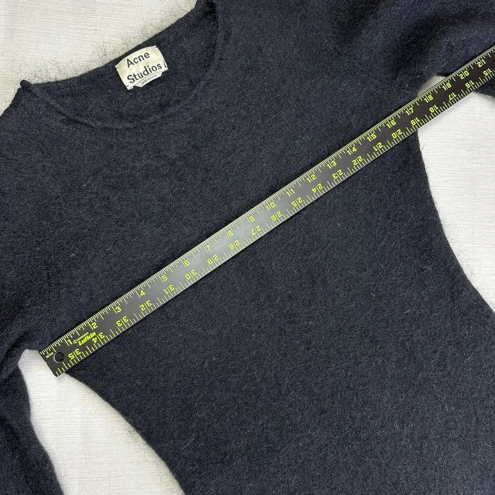 Acne Studios STOCKHOLM. Black Mohair Wool Blend Midi Sweater Dress