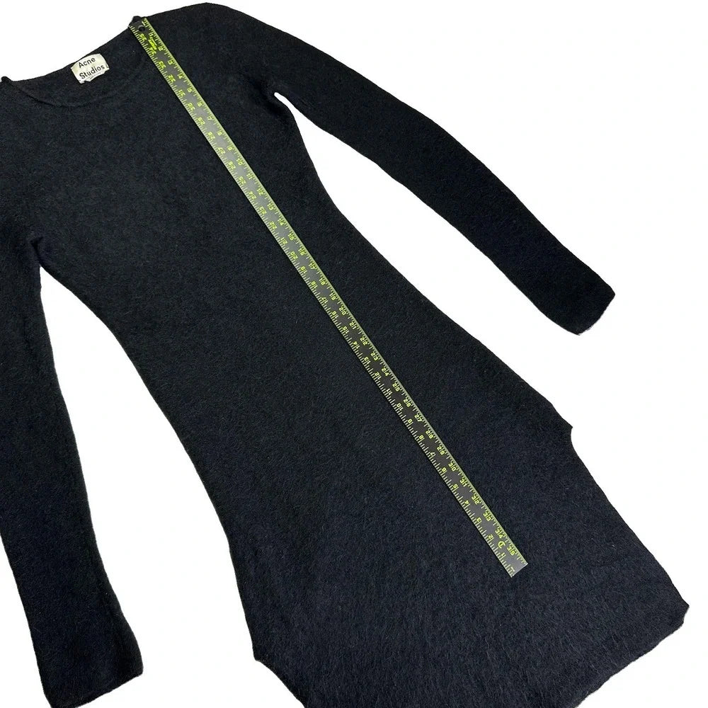 Acne Studios STOCKHOLM. Black Mohair Wool Blend Midi Sweater Dress