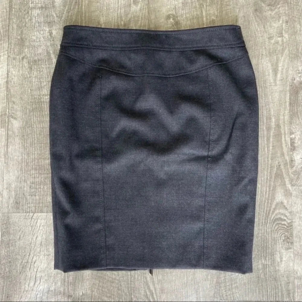 Versace ITALY. Black Wool Zip Up Mini Skirt