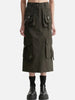 Acne Studios STOCKHOLM. Dark Olive/Grey Utility Cargo Pocket Midi Skirtt