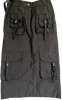 Acne Studios STOCKHOLM. Dark Olive/Grey Utility Cargo Pocket Midi Skirtt