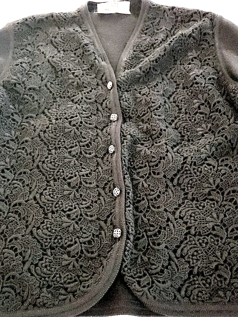 MaxMara Italy. Vintage Black Knit Cardigan Jacket