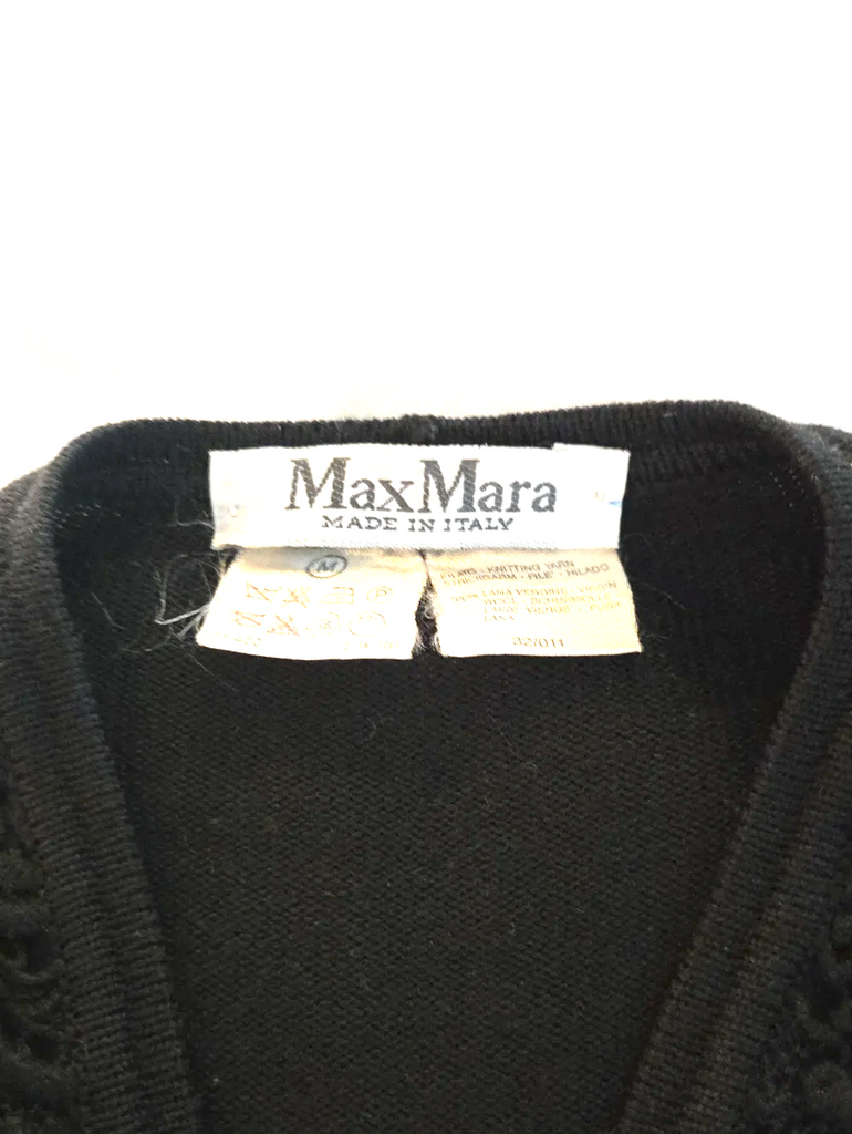 MaxMara Italy. Vintage Black Knit Cardigan Jacket