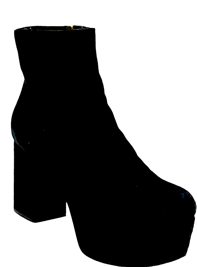 Prada Italy. Black Suede Platform Heeled Ankle Boots SZ38