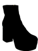 Prada Italy. Black Suede Platform Heeled Ankle Boots SZ38