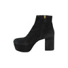 Prada Italy. Black Suede Platform Heeled Ankle Boots SZ38