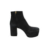 Prada Italy. Black Suede Platform Heeled Ankle Boots SZ38