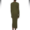 DIESEL Designer: Glenn Martens Khaki Ribbed Knit Pullover Long Dress