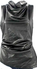 Helmut Lang NY. Black Mock Neck Sleeveless Zipper Polyurethane Top