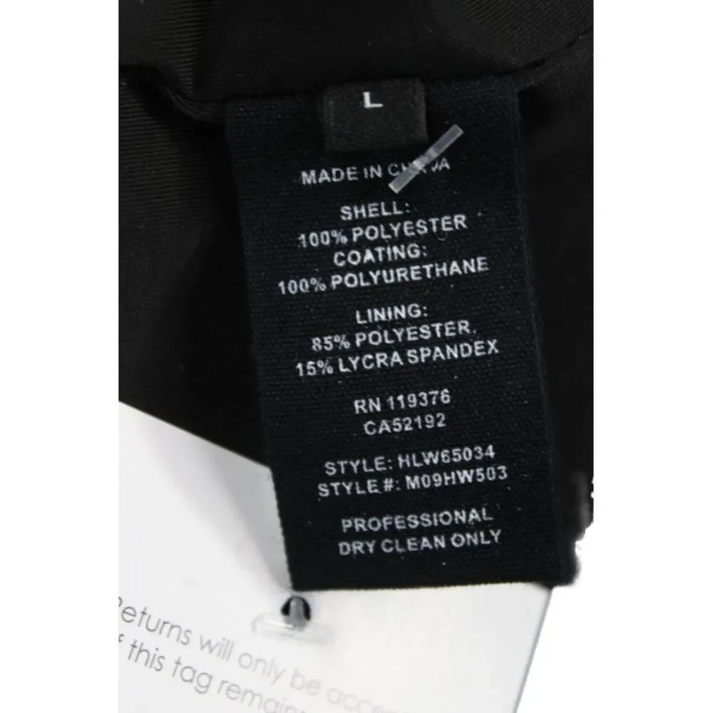 Helmut Lang NY. Black Mock Neck Sleeveless Zipper Polyurethane Top