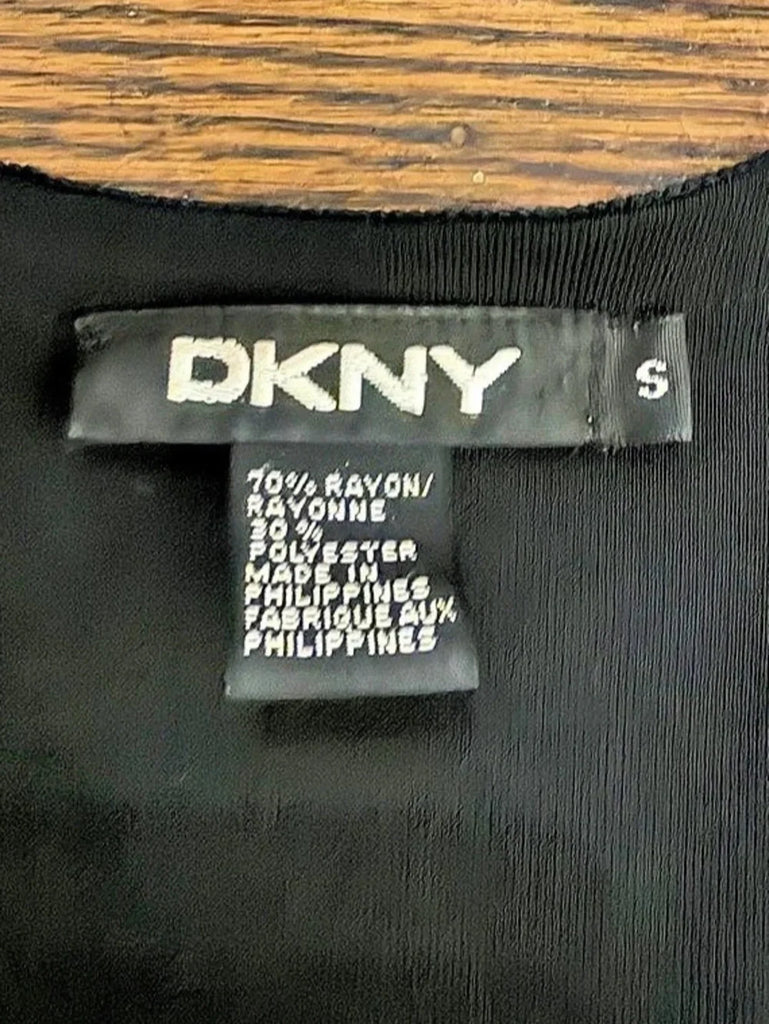 DKNY NEW YORK. Black RAYON/NYLON/SPANDEX BLEND Long Cardigan