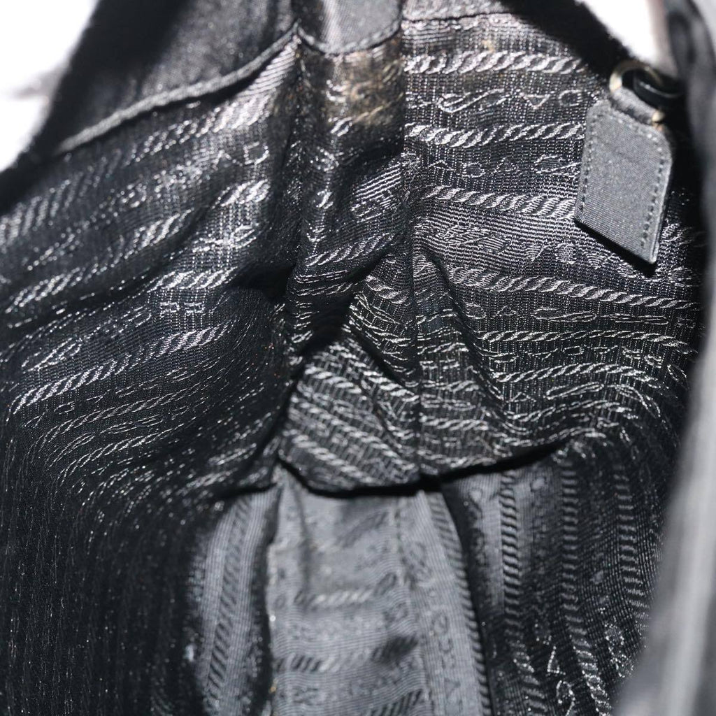 Prada Italy. Black Tessuto Nylon Shoulderbag with Lucite Handles