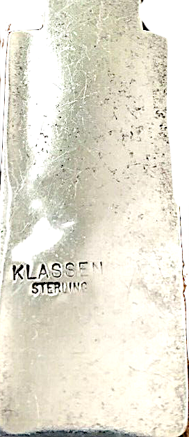 LaDes Klassen Scandinvanian Modernist Sterling Silver Artisan Pendant Ballou ChainNecklace