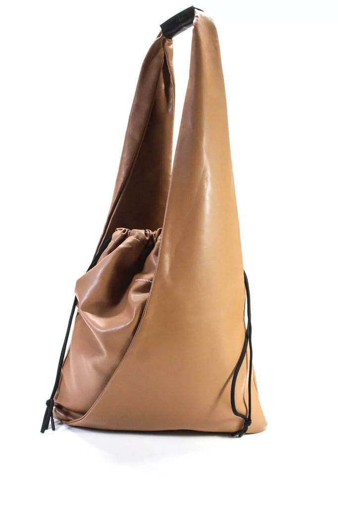 Maison Margiela Paris. MM6. Large Tan Vegan Faux Leather Japan Triangle Hobo Shoulder Bag Shoulderbag